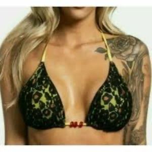 COPY - SINFUL BY AFFLICTION NWT REVERSIBLE TRIANGLE SOLAR BIKINI TOP
